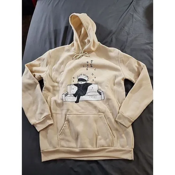 Jujutsu Kaisen hoodie women men Harajuku Sweatshirt Print 2021 XL Beige - Picture 1 of 7